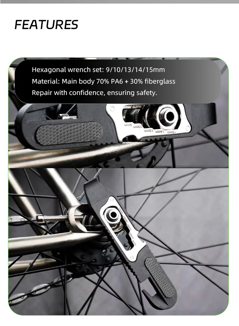 ZOYOSPORTS High Strength Nylon Multifunctional Bicycle Tire Levers Portable Hex Wrench Set Ratchet Wrench Kit Bike Accessories