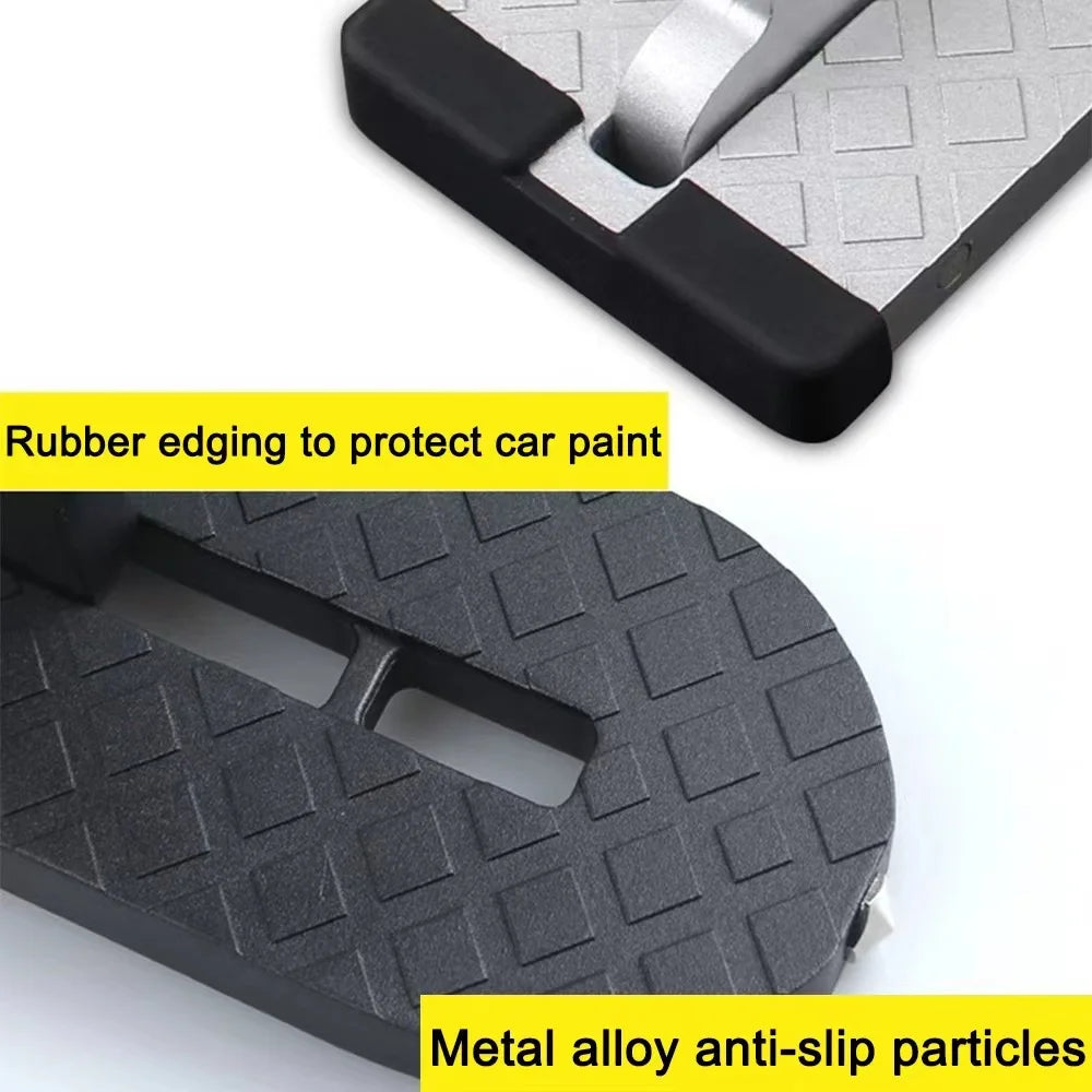 CAER Foldable Car Roof Rack Step Car Door Step Universal Latch Hook Auxiliary Walking Foot Pedal Aluminium Alloy Safety Hammer