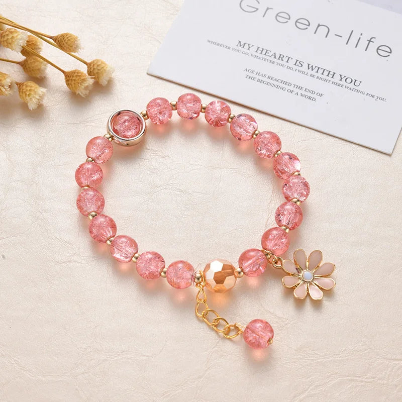Makersland Cute Popcorn beads Bracelet Friendship Glass Bracelets For Girls Star Moon Cloud Flower Jewelry Accessories Wholesale
