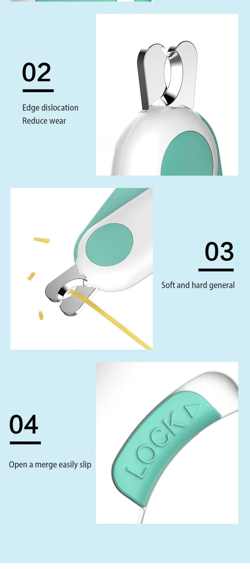 Professional Pet Nail Clipper LED Light Pet Nail Clipper Claw Grooming Scissors for Cats Small Dogs Scissors Cat Accessories