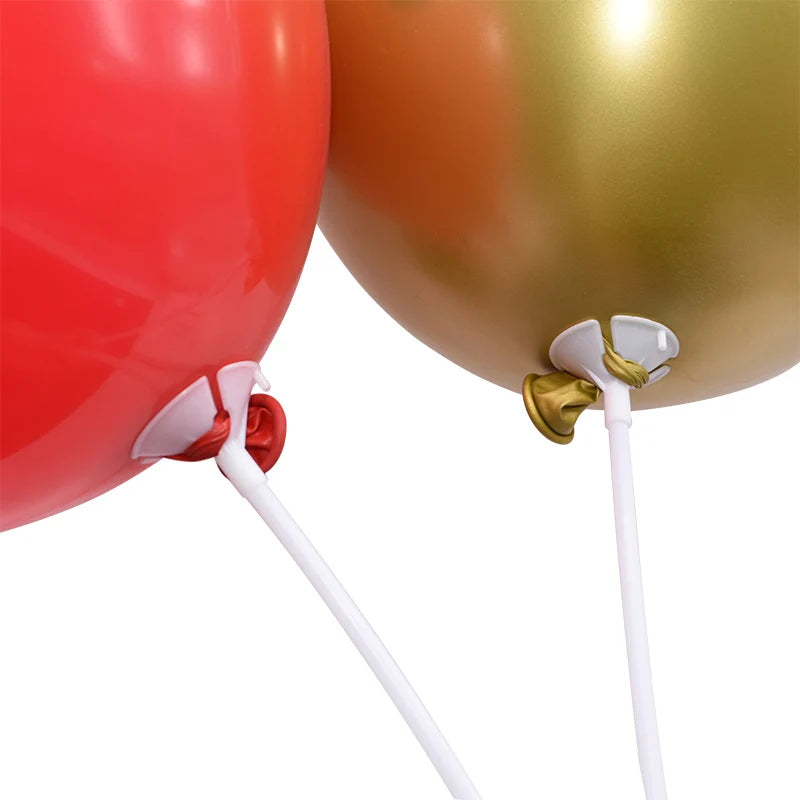 30cm Latex Balloon Stick White Balloons Holder Sticks with Cup Wedding Birthday Party Inflatable Balls Decoration Accessories