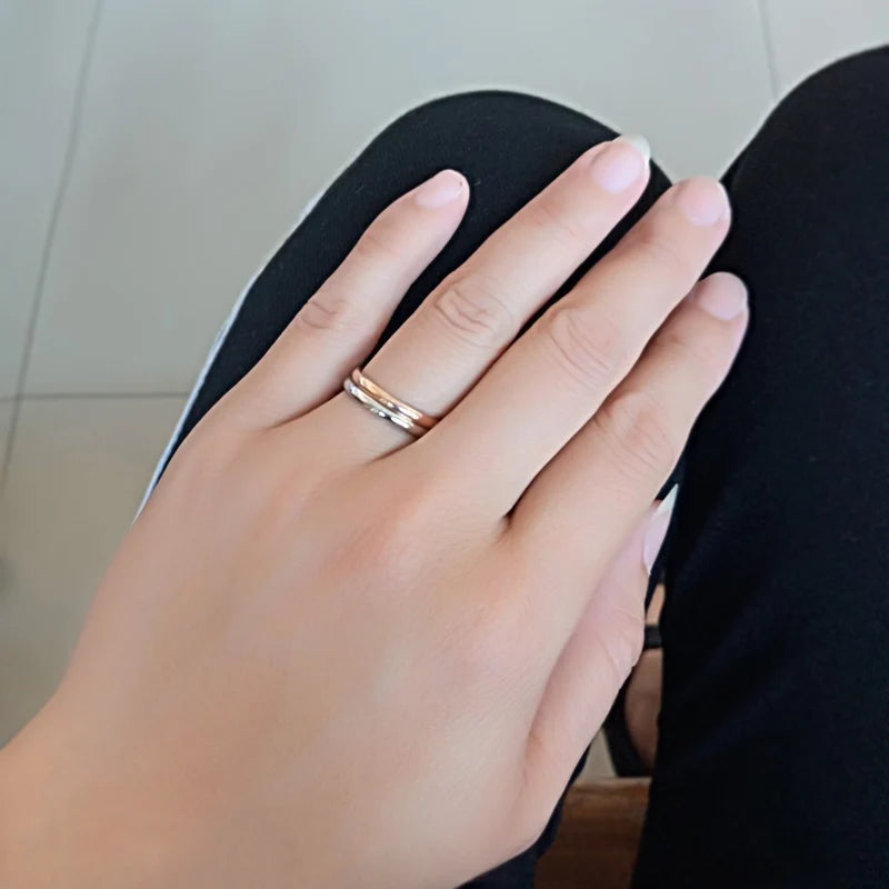 2mm Stainless Steel Thin Ring Rose Gold Black For Women Men Minimalist Jewelry Party Simple Fashion Gift Size 3 To 10