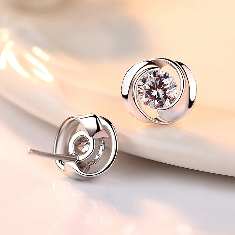Delicate Cubic Zirconia Earrings Lady's Daily Wearable Accessories High-quality Silver Color Simple Elegant Women Jewelry