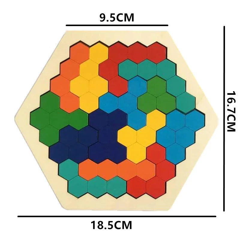 Montessori Wooden Toys 3D Jigsaw Puzzle Tangram Math Toys Baby Hand Grasp Board Shape Match Puzzle Educational Toys for Kids