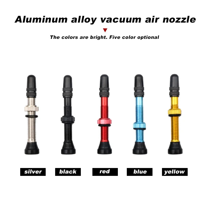 2Pcs 40/60MM Bicycle Vacuum Air Valve Durable Alloy Stem Brass Core F/V Presta MTB Bike Tubeless Tire Nozzle Cap Cycling Parts