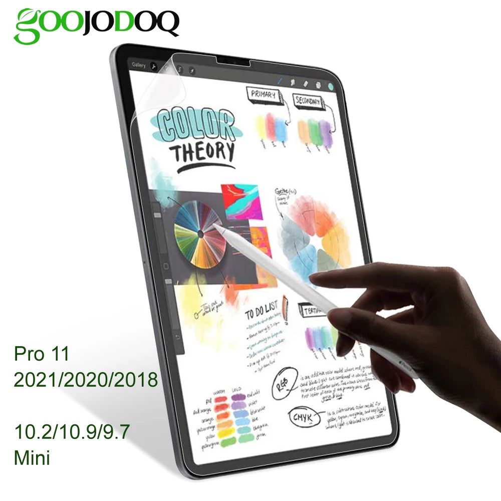GOOJODOQ Like Paper Texture Film Screen Protector for iPad Pro 11 13 Air 4 5 6 iPad Mini 6 7 9th 8th 7th 10.2 10th generation