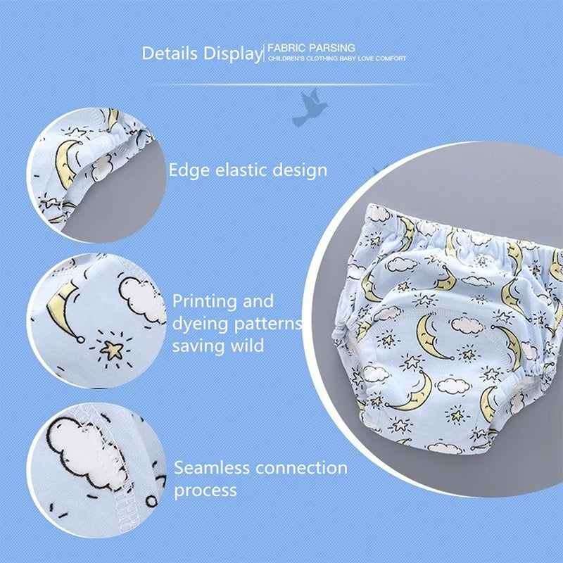 Baby Infant Toddler Waterproof Training Pants Cotton Changing Nappy Cloth Diaper Panties Gifts Reusable Washable 6 Layers Crotch