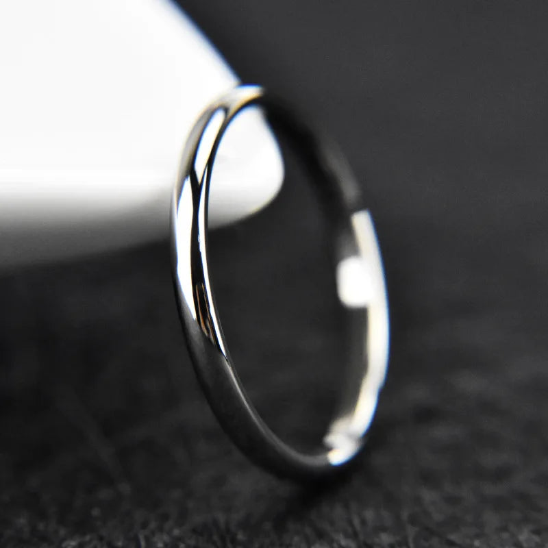 2mm Stainless Steel Thin Ring Rose Gold Black For Women Men Minimalist Jewelry Party Simple Fashion Gift Size 3 To 10