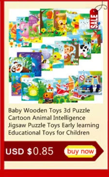 15*11cm 3D Puzzle Cartoon Animals Wood Puzzle Kids Cognitive Jigsaw Puzzle Baby Wooden Toys Educational Toys for Children