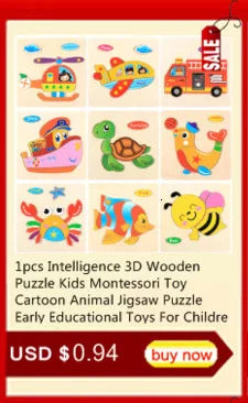15*11cm 3D Puzzle Cartoon Animals Wood Puzzle Kids Cognitive Jigsaw Puzzle Baby Wooden Toys Educational Toys for Children