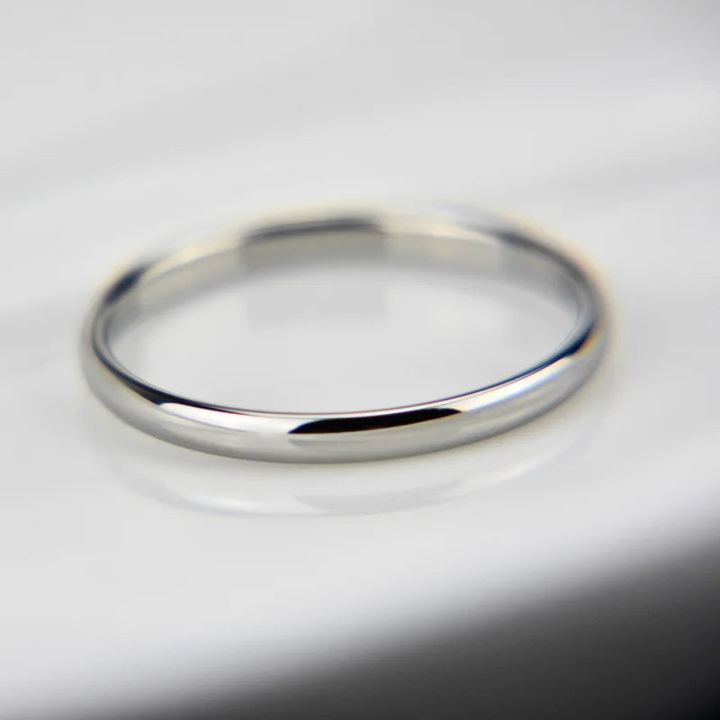 2mm Stainless Steel Thin Ring Rose Gold Black For Women Men Minimalist Jewelry Party Simple Fashion Gift Size 3 To 10