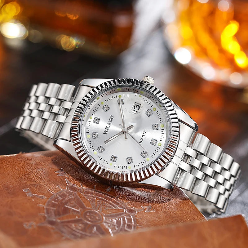 Men Quartz Watches Luxury Brand Top Quality Full Steel