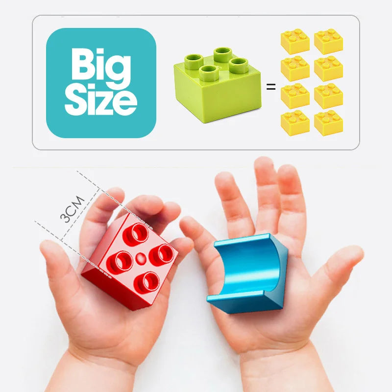 86-344pcs Marble Race Run Block Big Size Building Blocks Maze Ball Funnel Slide Blocks Creative Bricks Assemble Toys for Kids