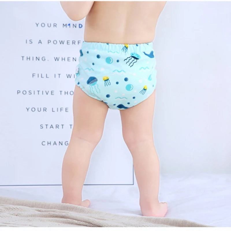 Baby Infant Toddler Waterproof Training Pants Cotton Changing Nappy Cloth Diaper Panties Gifts Reusable Washable 6 Layers Crotch