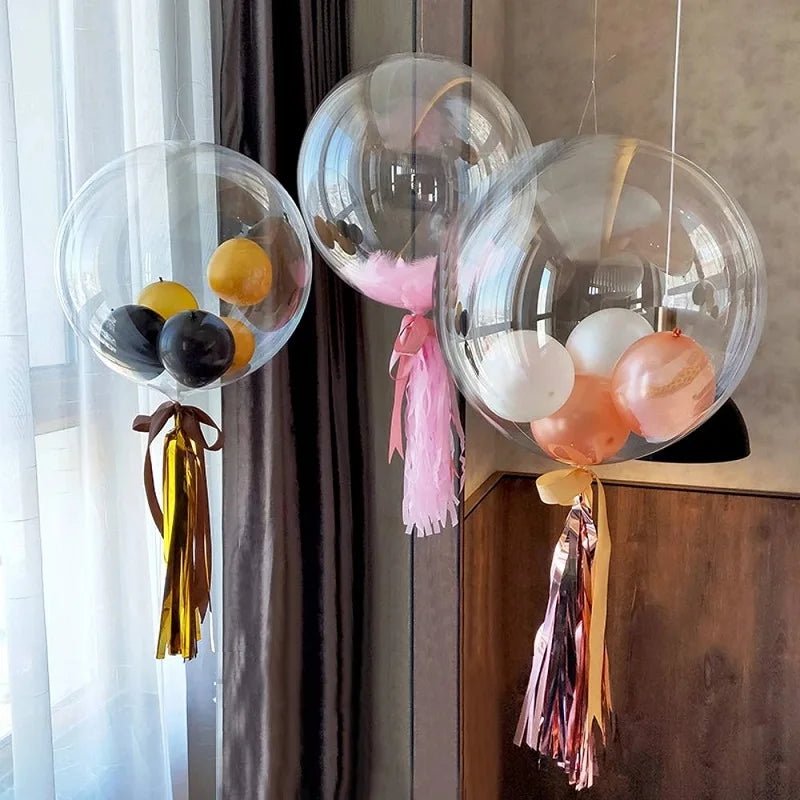 10pcs 10-24inch Transparent Bobo Bubble Balloon Clear Inflatable Air Helium Globos Wedding Birthday Party Decoration Baby Shower