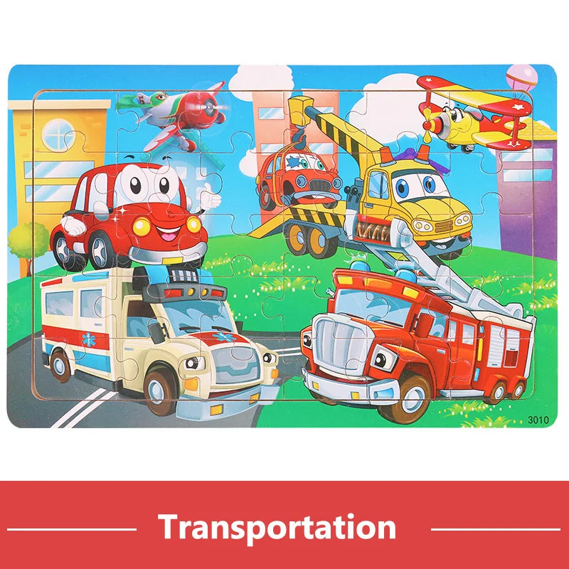 30 Pieces Wooden 3d Puzzles Cartoon Animal Jigsaw Puzzle Board Game Preschool Montessori Educational Toys For Children