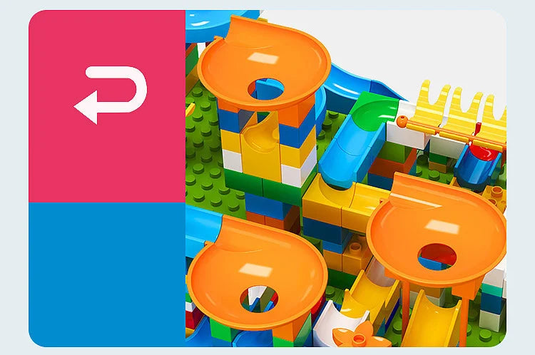 86-344pcs Marble Race Run Block Big Size Building Blocks Maze Ball Funnel Slide Blocks Creative Bricks Assemble Toys for Kids