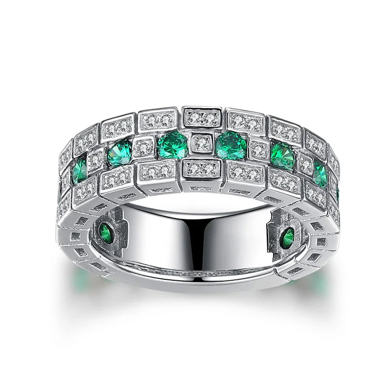 Luxury Green CZ Wedding Bands Female Rings Simple and Elegant Lady Accessories Anniversary Party Ring Gift Trendy Jewelry