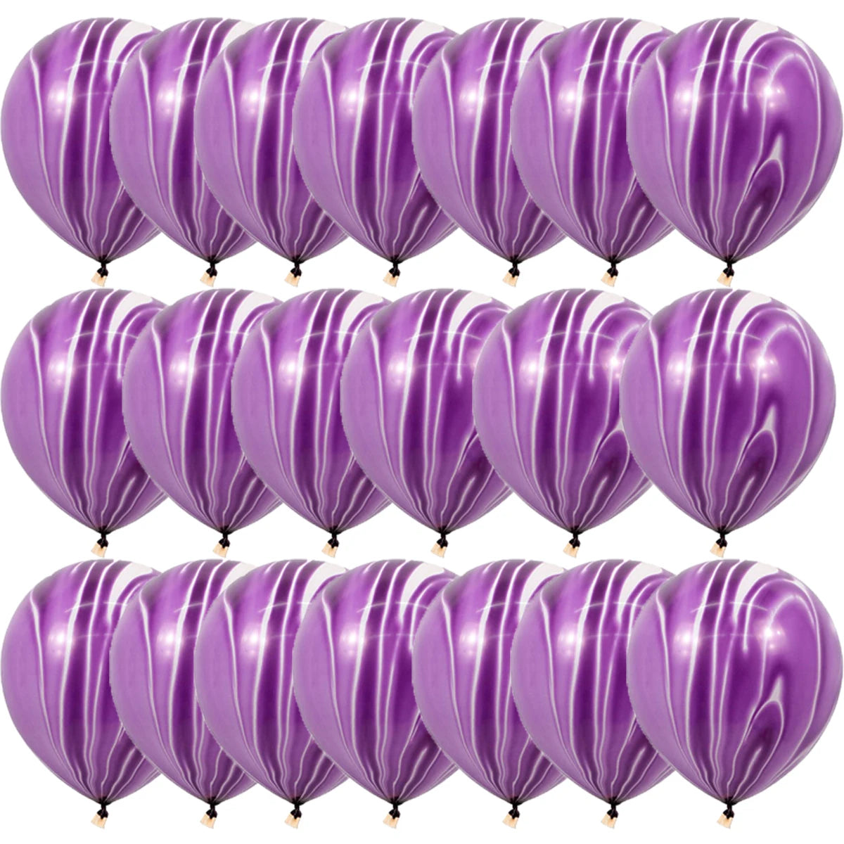 40 Pcs Blue Set Agate Marble Balloons Silver Confetti Balloon Wedding Valentine's Day Baby Shower Birthday Party Decorations