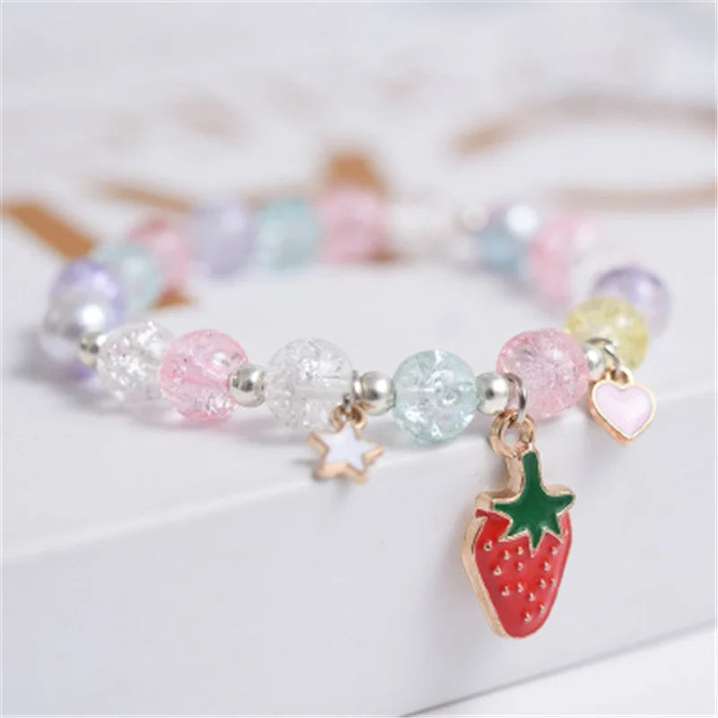 Makersland Cute Popcorn beads Bracelet Friendship Glass Bracelets For Girls Star Moon Cloud Flower Jewelry Accessories Wholesale