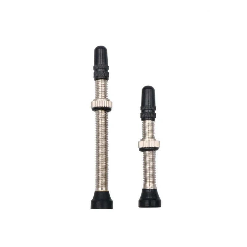 2Pcs 40/60MM Bicycle Vacuum Air Valve Durable Alloy Stem Brass Core F/V Presta MTB Bike Tubeless Tire Nozzle Cap Cycling Parts