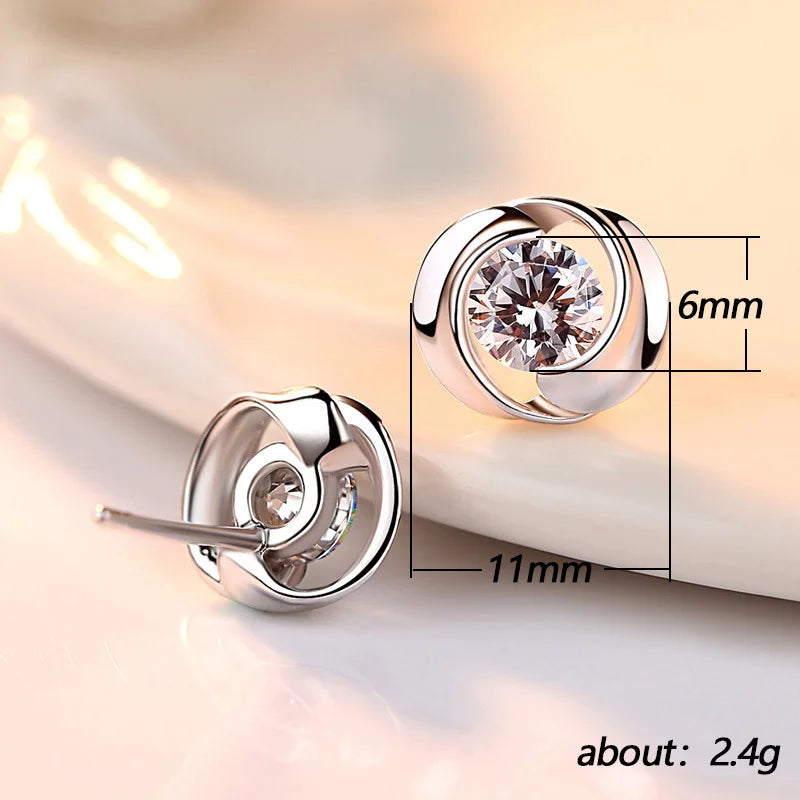 Delicate Cubic Zirconia Earrings Lady's Daily Wearable Accessories High-quality Silver Color Simple Elegant Women Jewelry