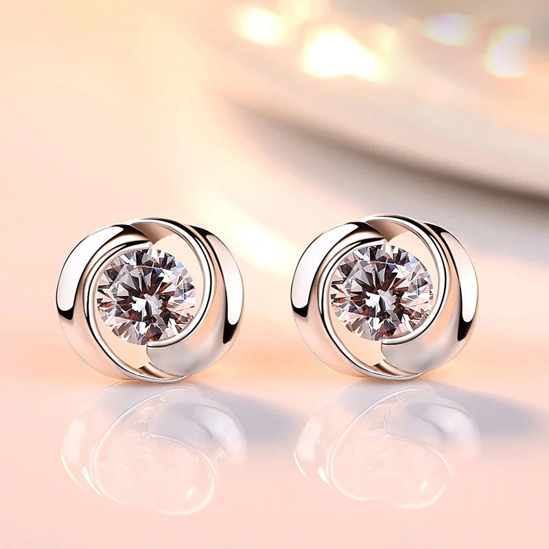 Delicate Cubic Zirconia Earrings Lady's Daily Wearable Accessories High-quality Silver Color Simple Elegant Women Jewelry