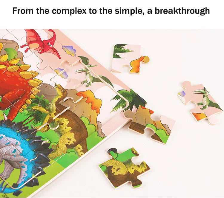 30 Pieces Wooden 3d Puzzles Cartoon Animal Jigsaw Puzzle Board Game Preschool Montessori Educational Toys For Children