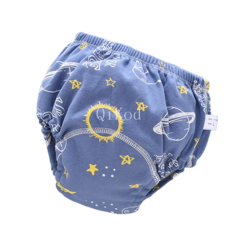 Baby Infant Toddler Waterproof Training Pants Cotton Changing Nappy Cloth Diaper Panties Gifts Reusable Washable 6 Layers Crotch