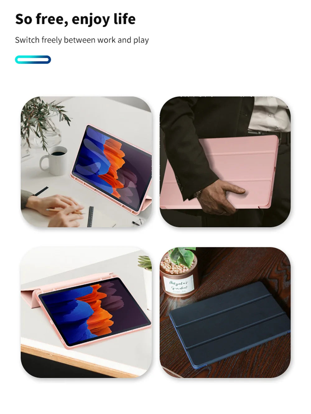 Case for Samsung Galaxy Tab S9 S8 S7 11 inch S10 Plus Fe 12.4" T730 T970 X810 Pencil Holder Cover Samsung Tab S6 Lite10.4 Case