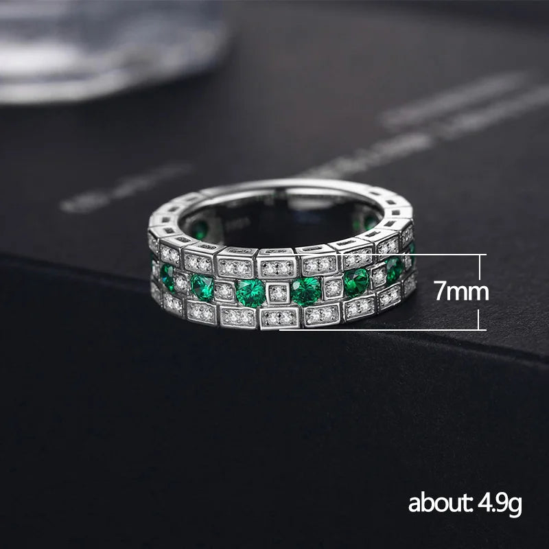 Luxury Green CZ Wedding Bands Female Rings Simple and Elegant Lady Accessories Anniversary Party Ring Gift Trendy Jewelry