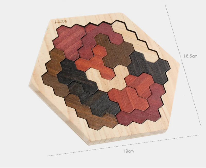 Montessori Wooden Toys 3D Jigsaw Puzzle Tangram Math Toys Baby Hand Grasp Board Shape Match Puzzle Educational Toys for Kids