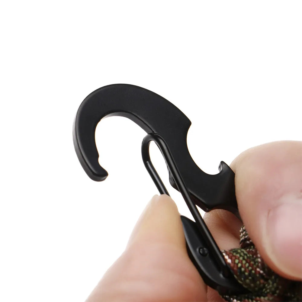 Outdoor Keychain Ring Camping Carabiner Military Paracord Cord Rope Camping Survival Kit Emergency Knot Bottle Opener Tools