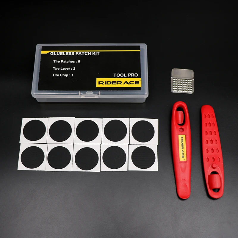 Bicycle Glueless Chip Patches Kit Tyre Tire Lever Wheel Repair Tool MTB Mountain Bike Road Inner Tire Piece Cycling Accessories