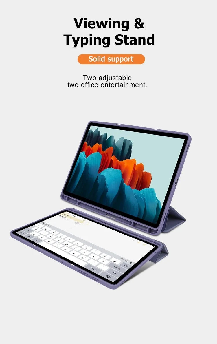 Case for Samsung Galaxy Tab S9 S8 S7 11 inch S10 Plus Fe 12.4" T730 T970 X810 Pencil Holder Cover Samsung Tab S6 Lite10.4 Case