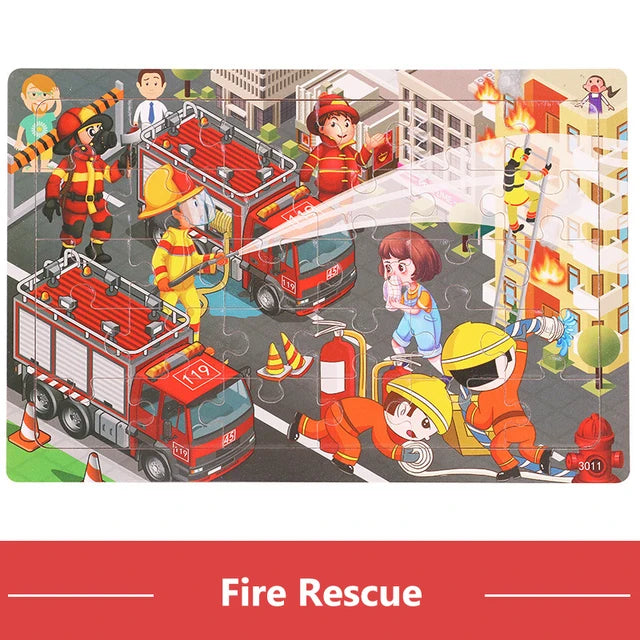 30 Pieces Wooden 3d Puzzles Cartoon Animal Jigsaw Puzzle Board Game Preschool Montessori Educational Toys For Children