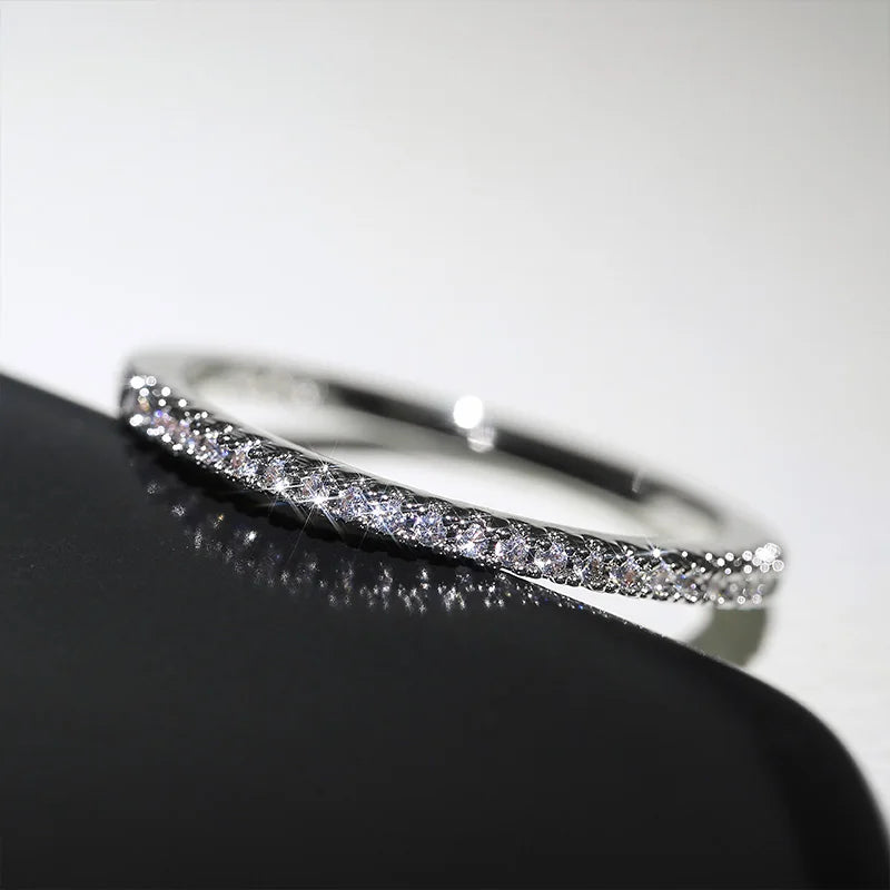 New 2020 Minimalist Thin Rings for Women Wedding Brilliant Cubic Zircon High Quality Versatile Female Finger Ring Jewelry