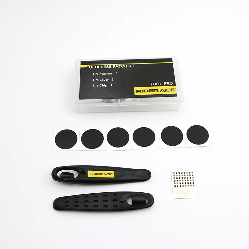Bicycle Glueless Chip Patches Kit Tyre Tire Lever Wheel Repair Tool MTB Mountain Bike Road Inner Tire Piece Cycling Accessories