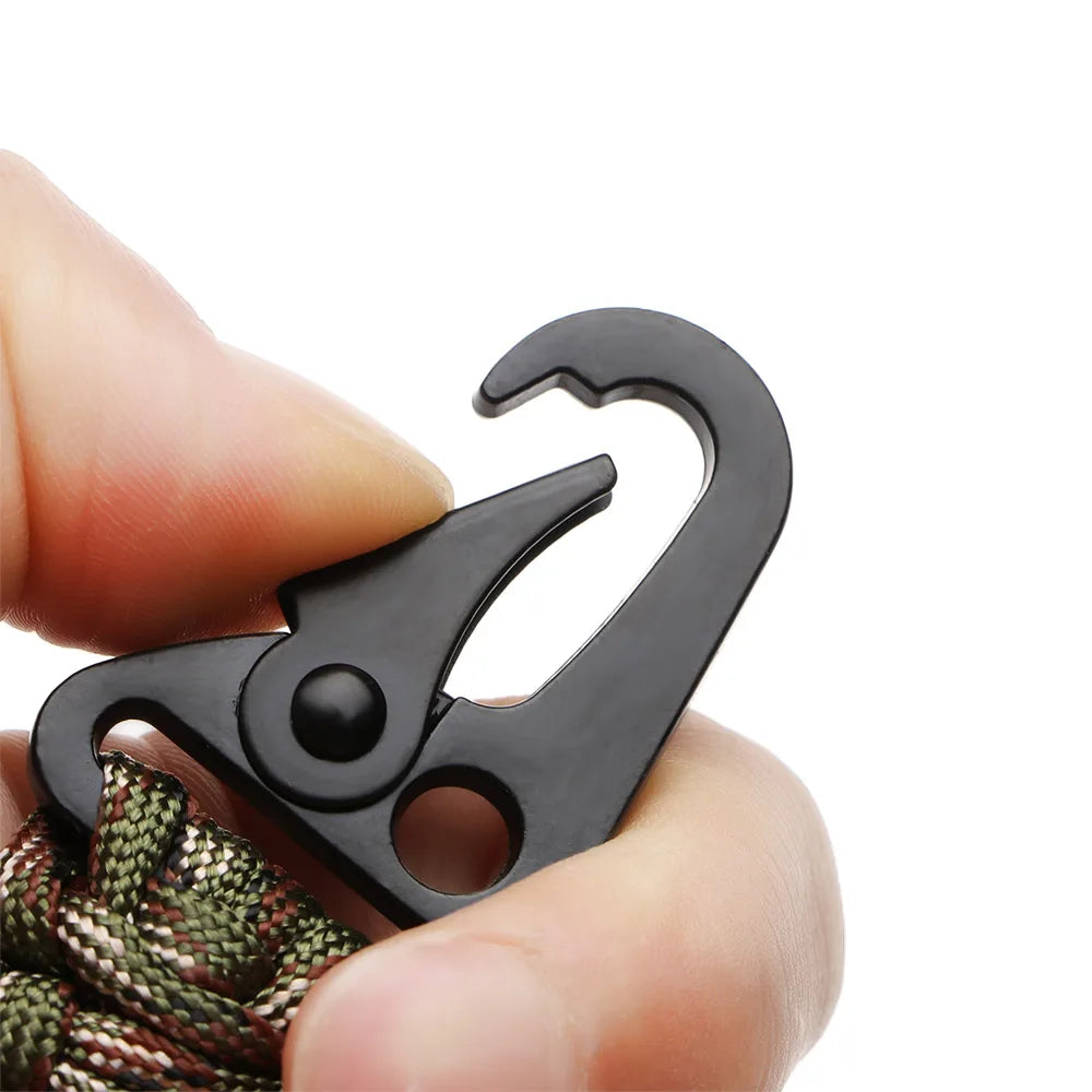 Outdoor Keychain Ring Camping Carabiner Military Paracord Cord Rope Camping Survival Kit Emergency Knot Bottle Opener Tools