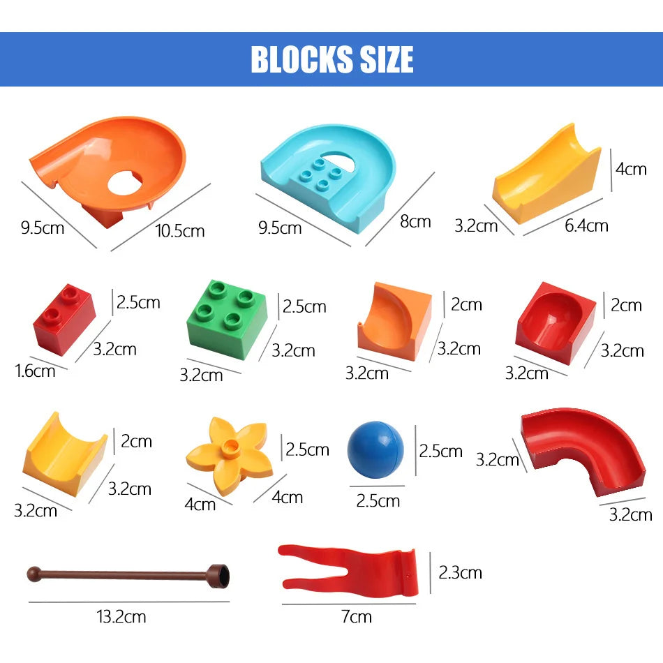 86-344pcs Marble Race Run Block Big Size Building Blocks Maze Ball Funnel Slide Blocks Creative Bricks Assemble Toys for Kids