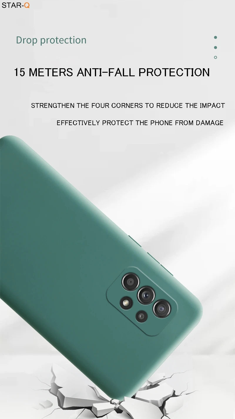 New Upgrade Camera Protector Liquid Silicone Phone Case For Samsung Galaxy A52 A72 A32 4G 5G A53 Original Back Cover Cases