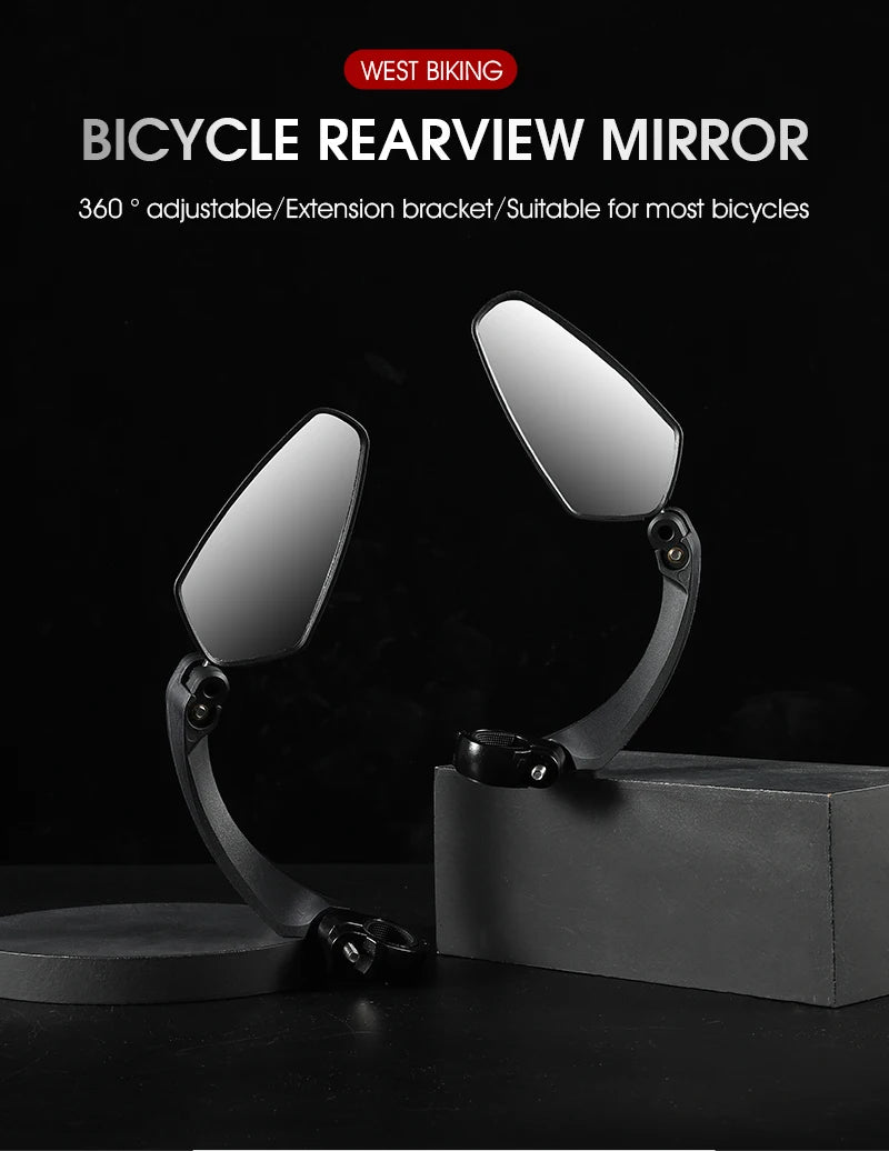 WEST BIKING Anti-Glare Bicycle Mirror Handlebar Rear View Wide Range Back Sight Reflect electric scooter Mirror bike accessories