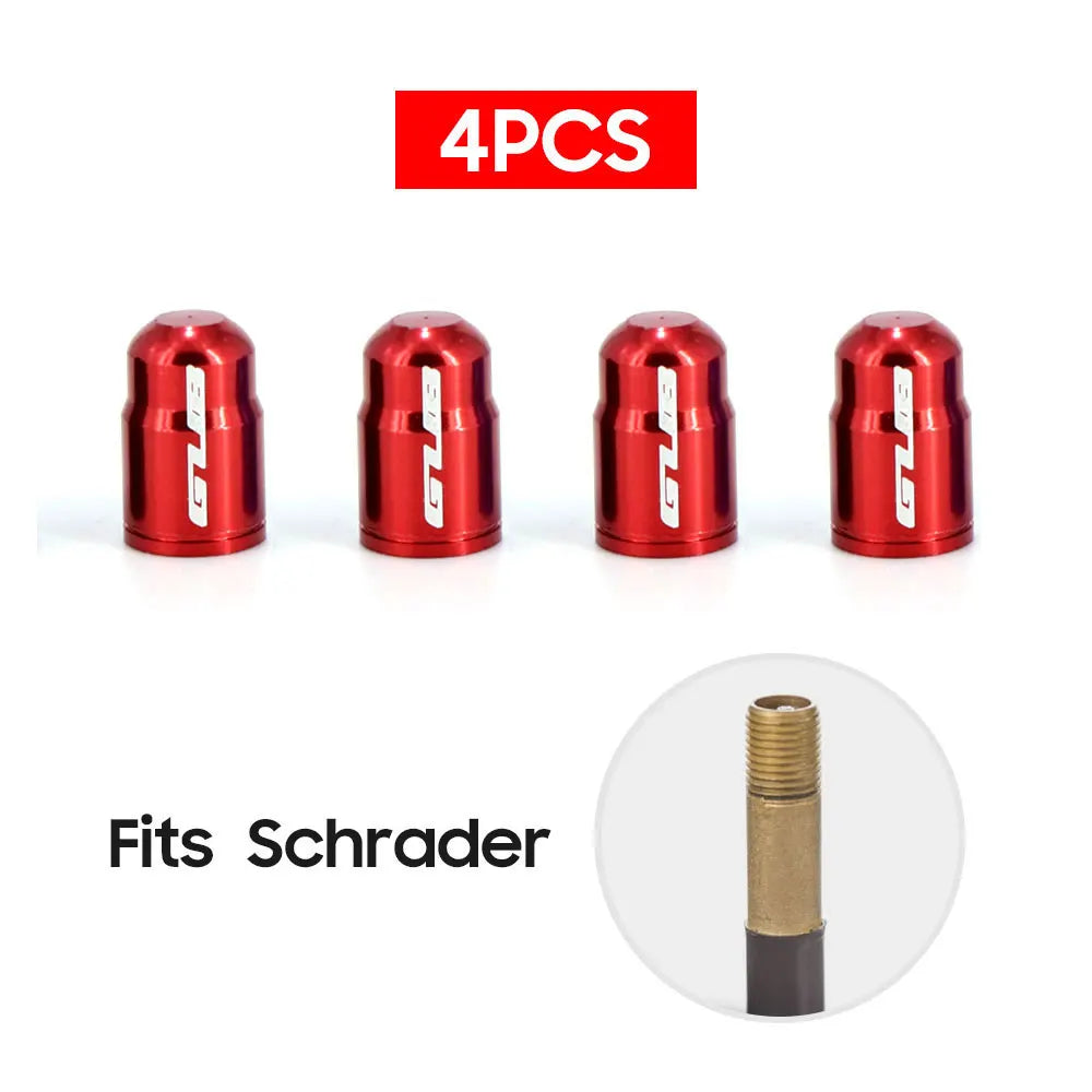 4pcs Aluminum Bicycle Tire Valve Cap Ultralight Mountain Road Bike Tyre Cap Schrader/Presta Tire Valve Protector MTB Accessories