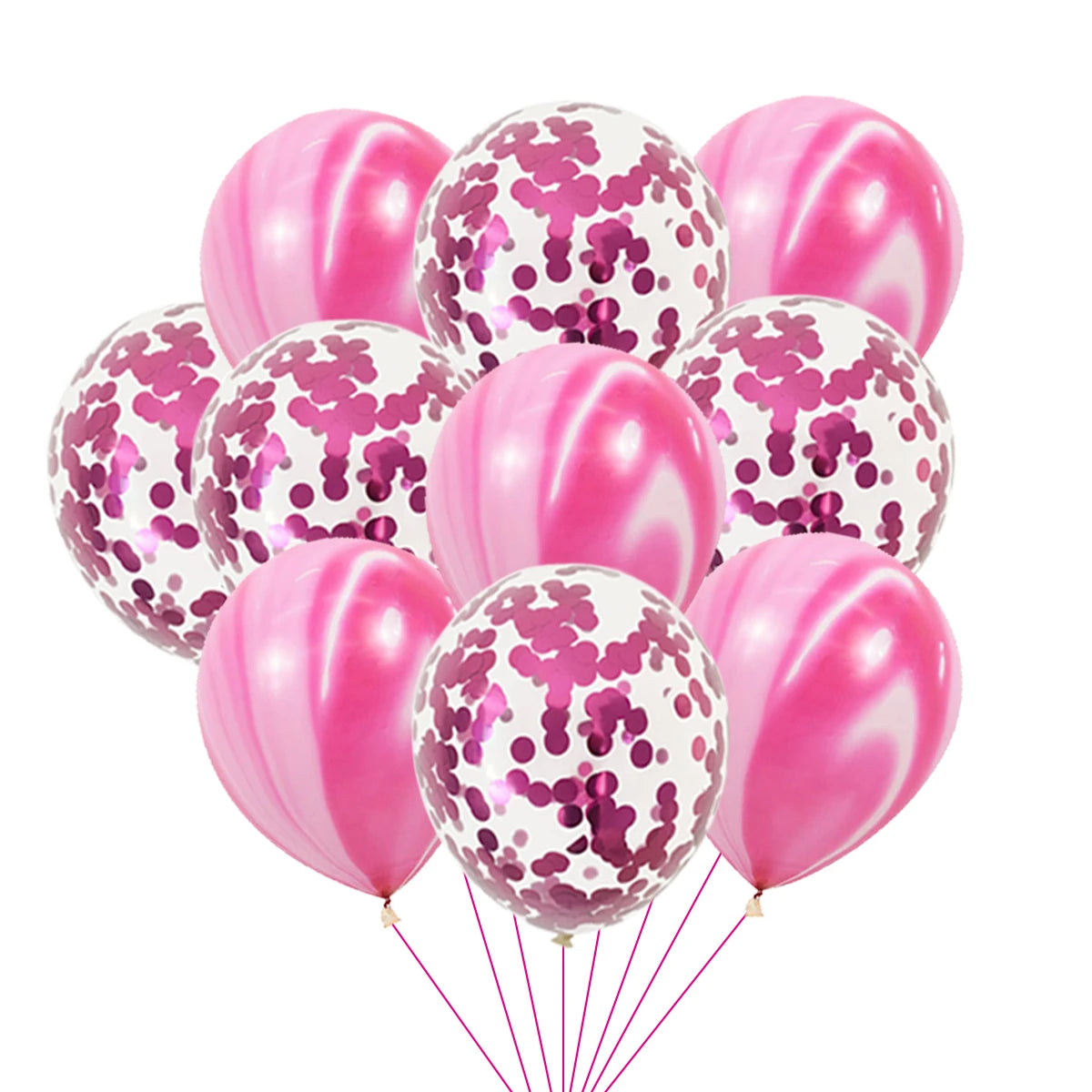 40 Pcs Blue Set Agate Marble Balloons Silver Confetti Balloon Wedding Valentine's Day Baby Shower Birthday Party Decorations