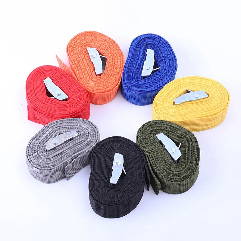 New 1M/2M/3M/4M/5M Black Buckle Tie-Down Belt Cargo Straps for Car Motorcycle Bike Metal Buckle Tow Rope Strong Ratchet Belt