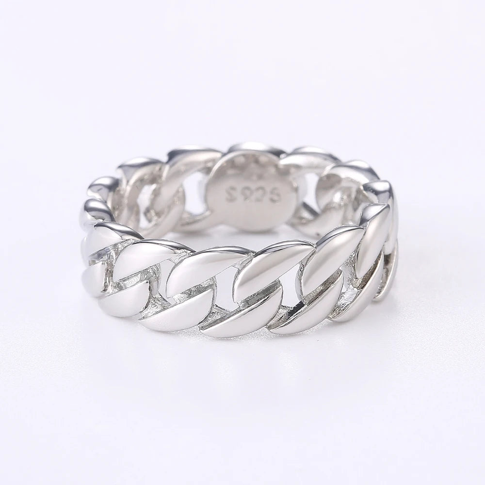 Metallic Chain Rings Men and Women Simple Design Hip Hop Party Cool Accessories Versatile Punk Style Jewelry Couple Rings