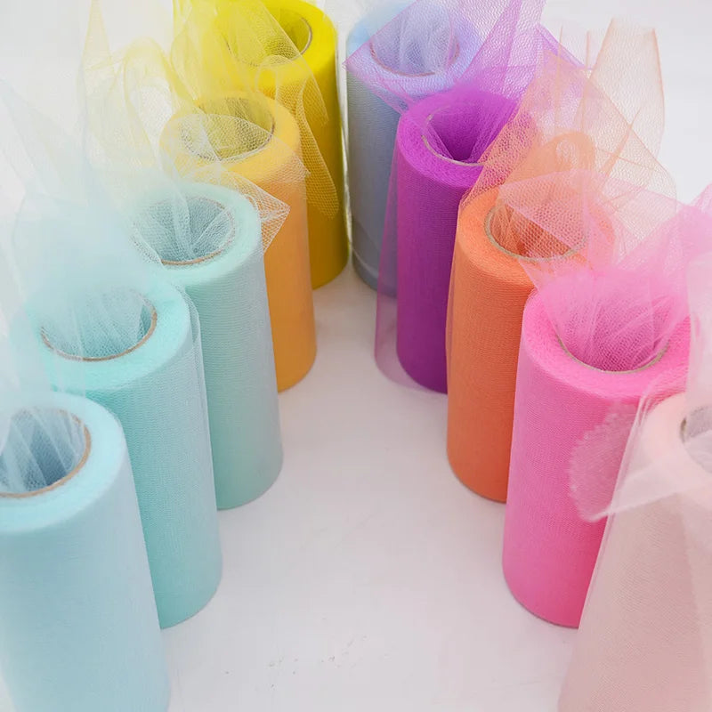 25Yards/Lot 6inch Tissue Tulle Roll Wedding Decoration Tutu Spool Craft Birthday Party Baby Shower Wedding Decor Supplies
