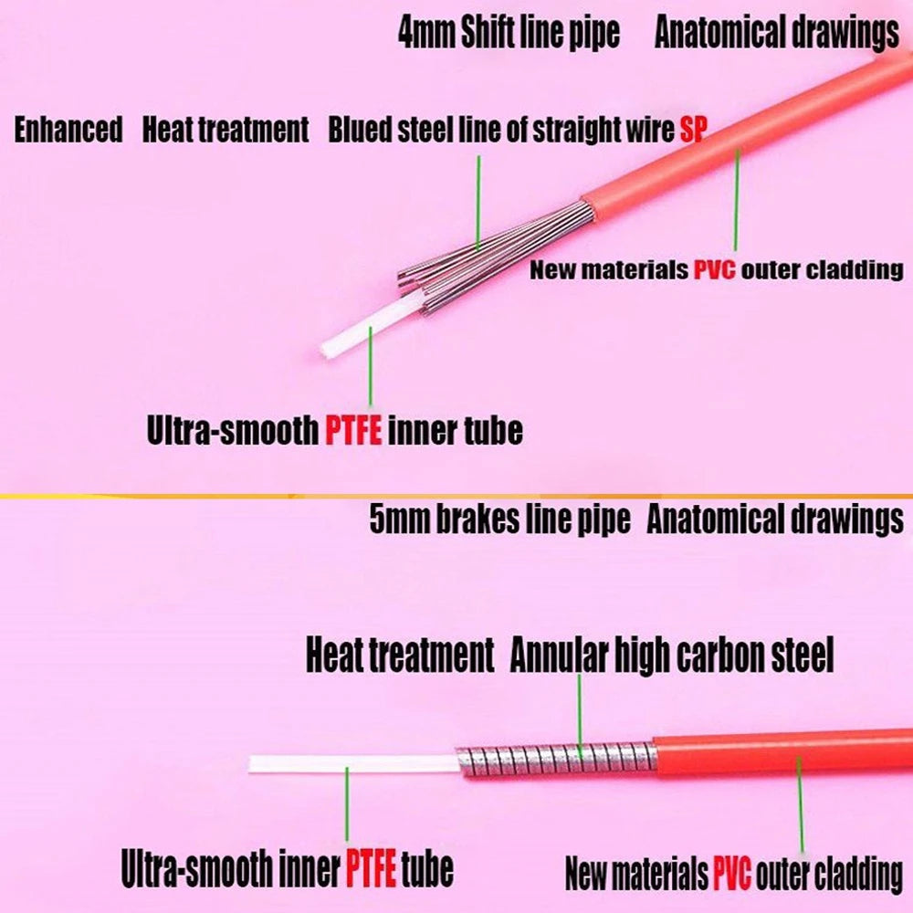 3m 4mm/5mm Bicycle Brake Cables Line Pipe Bike Shifters Derailleur Cable MTB Road Bike Shift Cable Wire Pipe High quality 6Color