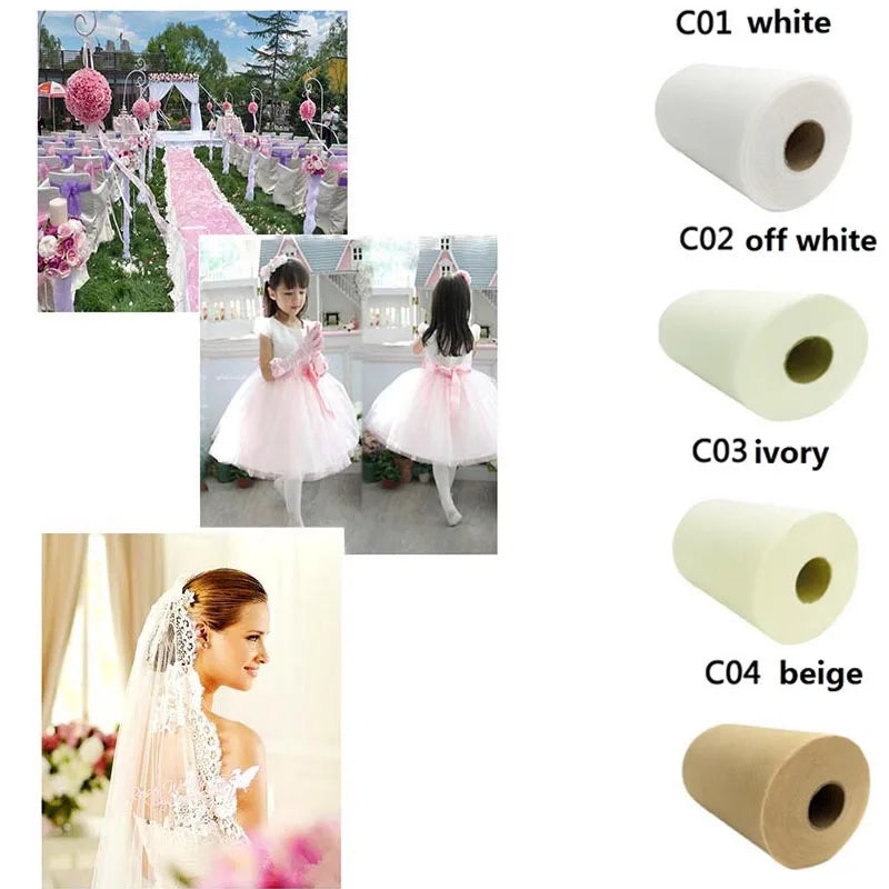 25Yards/Lot 6inch Tissue Tulle Roll Wedding Decoration Tutu Spool Craft Birthday Party Baby Shower Wedding Decor Supplies