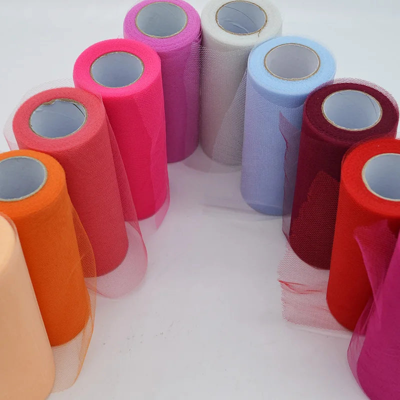 25Yards/Lot 6inch Tissue Tulle Roll Wedding Decoration Tutu Spool Craft Birthday Party Baby Shower Wedding Decor Supplies